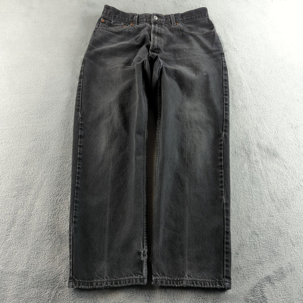 Vintage‎ Levis 550 Jeans 34x29 (Fits 30x29) Black Faded Relaxed Wide Baggy Y2K
